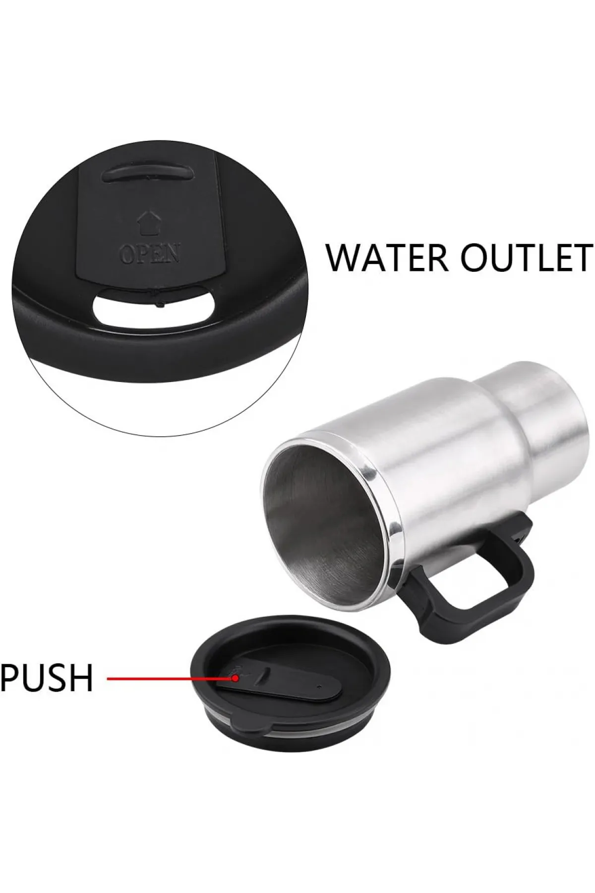 INWELT Paslanmaz Çelik Araç Kettle Termos 500 ml